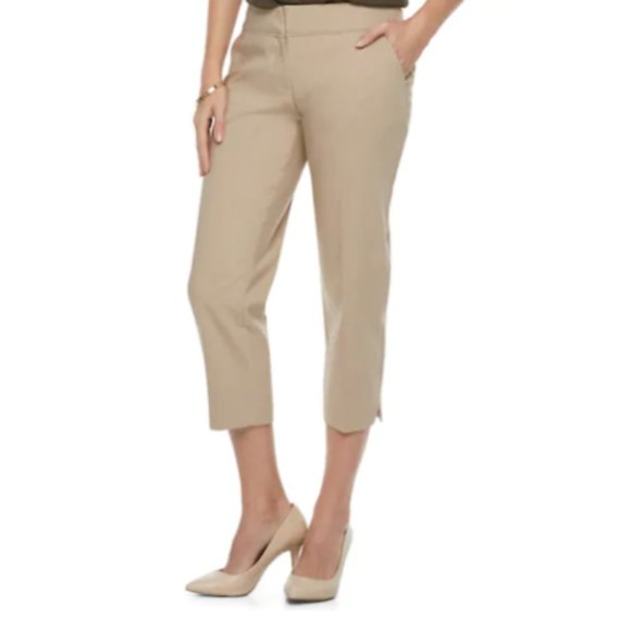 Apt. 9 Pants - Women's Apt. 9 Torie Midrise Capris Beige, Size: 6 Petite